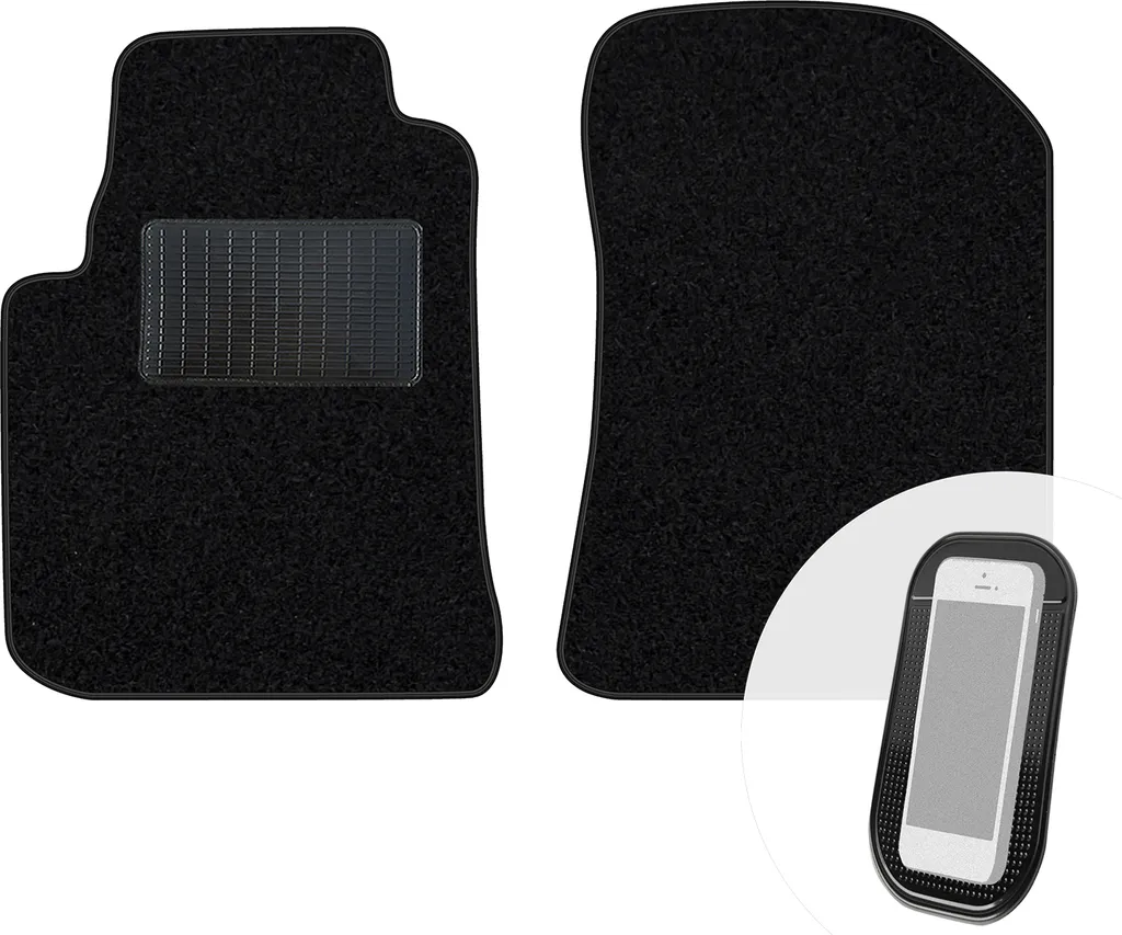 moto-MOLTICO tappetini anteriori auto velours tappetini auto nero set 2 pezzi adatto per Rover 75 1999-2005
