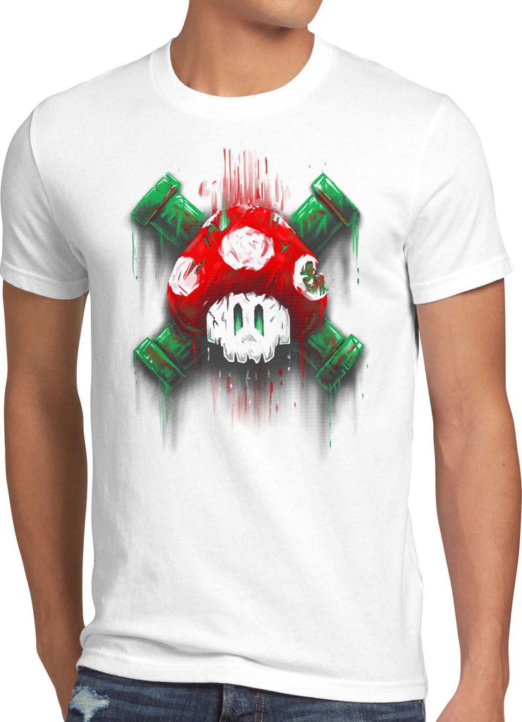 style3 Mario Totenkopf Herren T-Shirt videospiel konsole world
