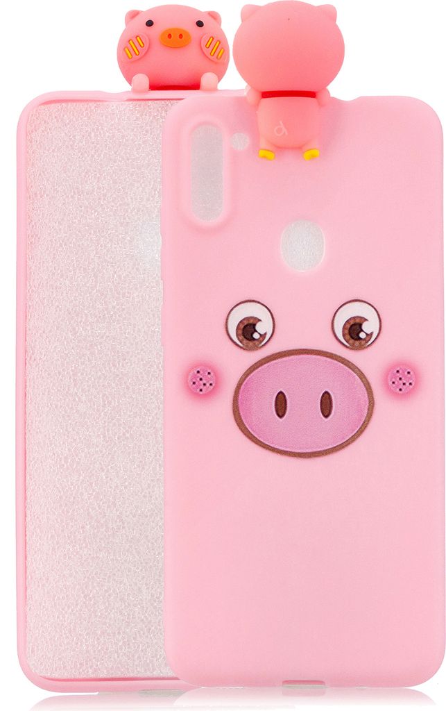 Für Samsung A11 TPU Back Cover 3D Cartoon Malerei Soft Mobile Telefon Fall Shell Kleines rosa Schwein