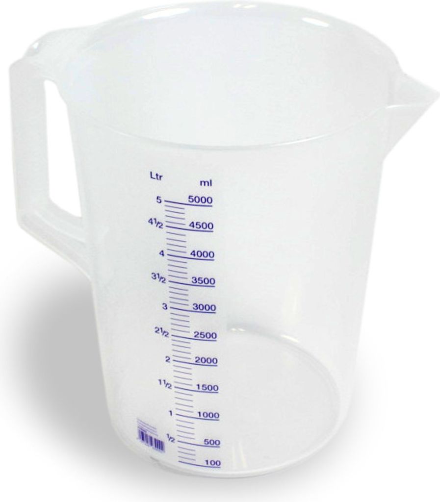 HÜNERSDORFF Messbecher Messkanne Griff Polypropylen transparent 5000ml 5 Liter