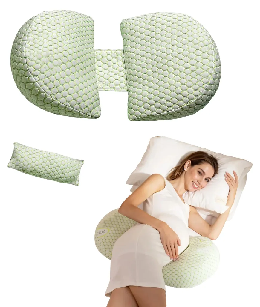 Oreiller de grossesse en U en coton et polyester ultra léger 300 fils