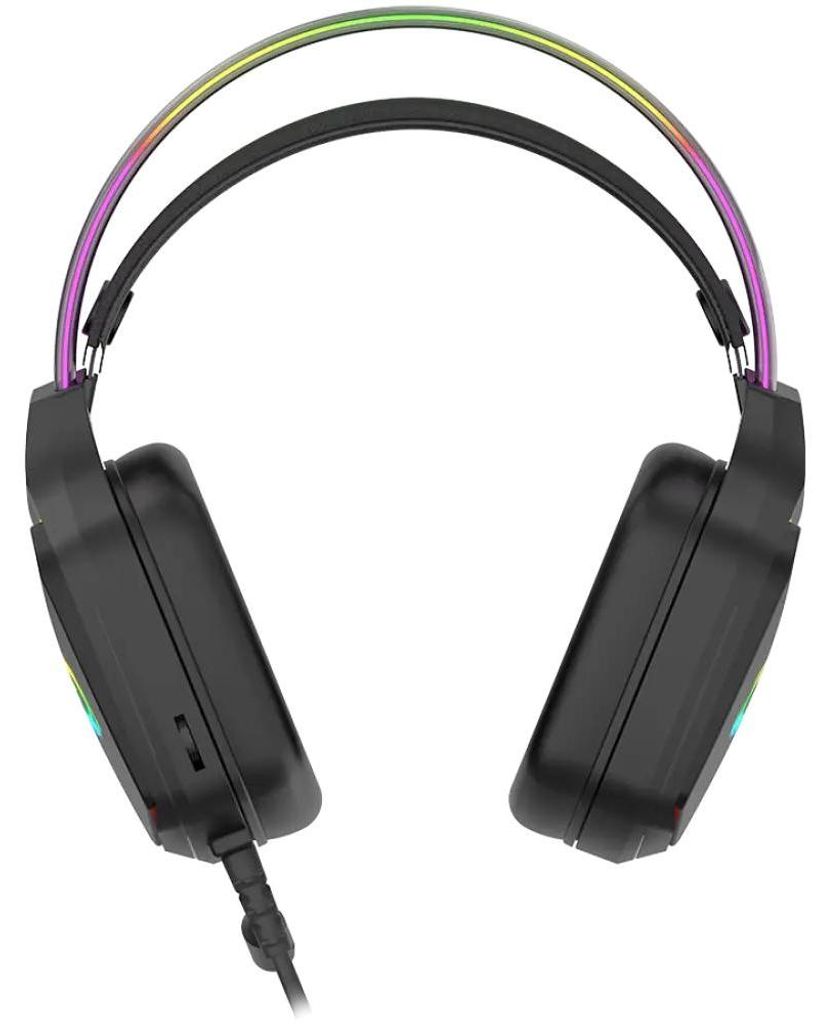 Canyon Darkless GH-9A, RGB aidimams ausin?s with Mikrofonas, Mikrofonas frequency response: 20HZ20KHZ, ABS+ Polyurethanleather, USB*1*3.5MM jack ki...