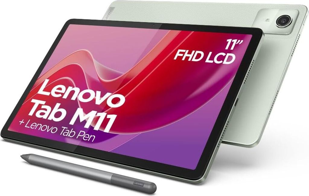 Lenovo Tab M11 Tablet | 11 Zoll WUXGA Touch Display MediaTek Helio G88 4GB RAM 128GB Speicher Wi-Fi Android 13 Grün Inklusive Stift