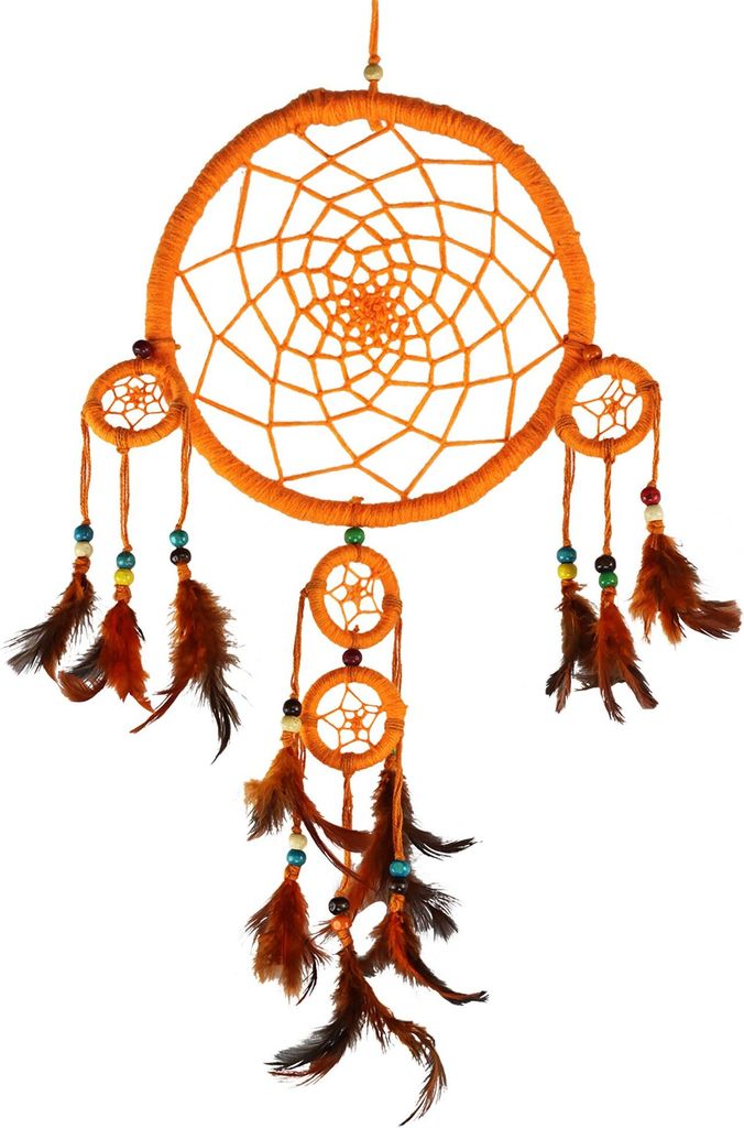 Traumfänger - Mobile - Deko - Durchmesser 18 cm orange Produktbild 
