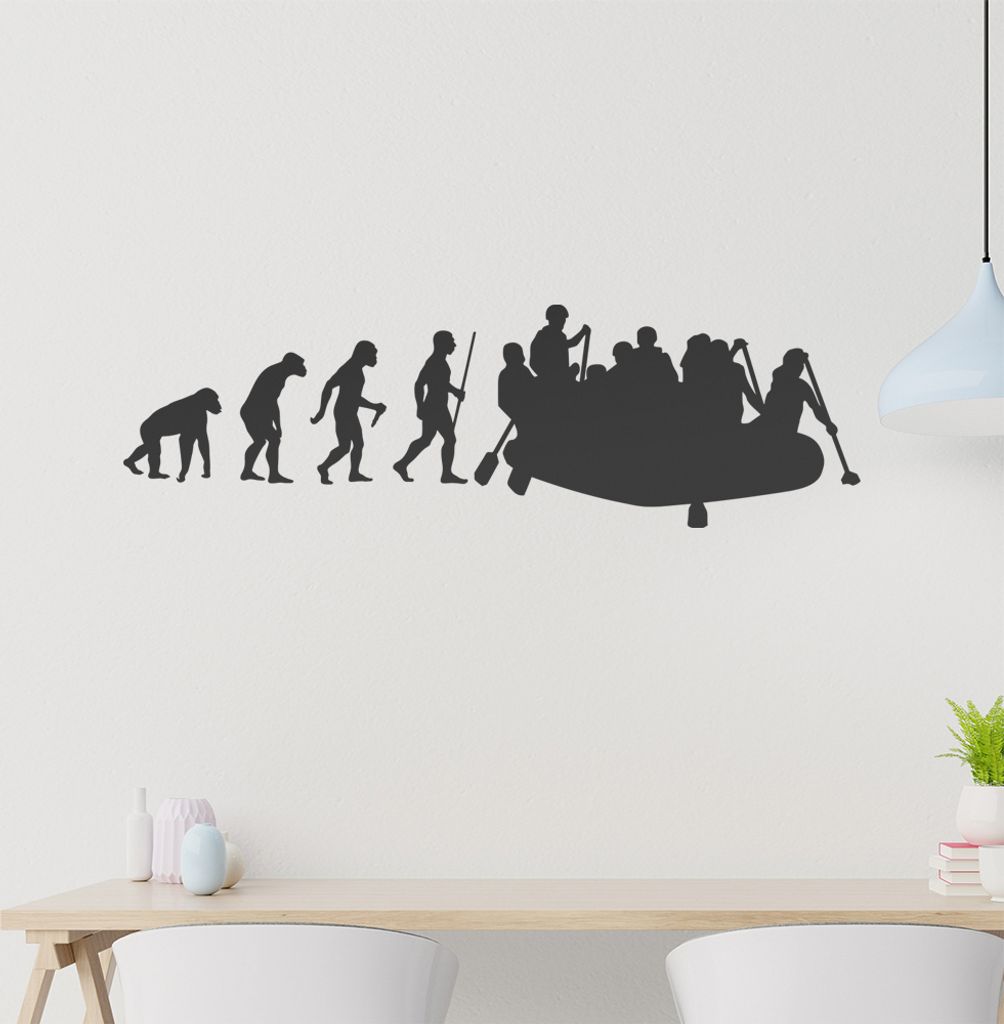 Rafting Tour Evolution Wandtattoo Wandaufkleber Wall Sticker - Dekoration, Küche, Wohnzimmer, Schlafzimmer, Badezimmer