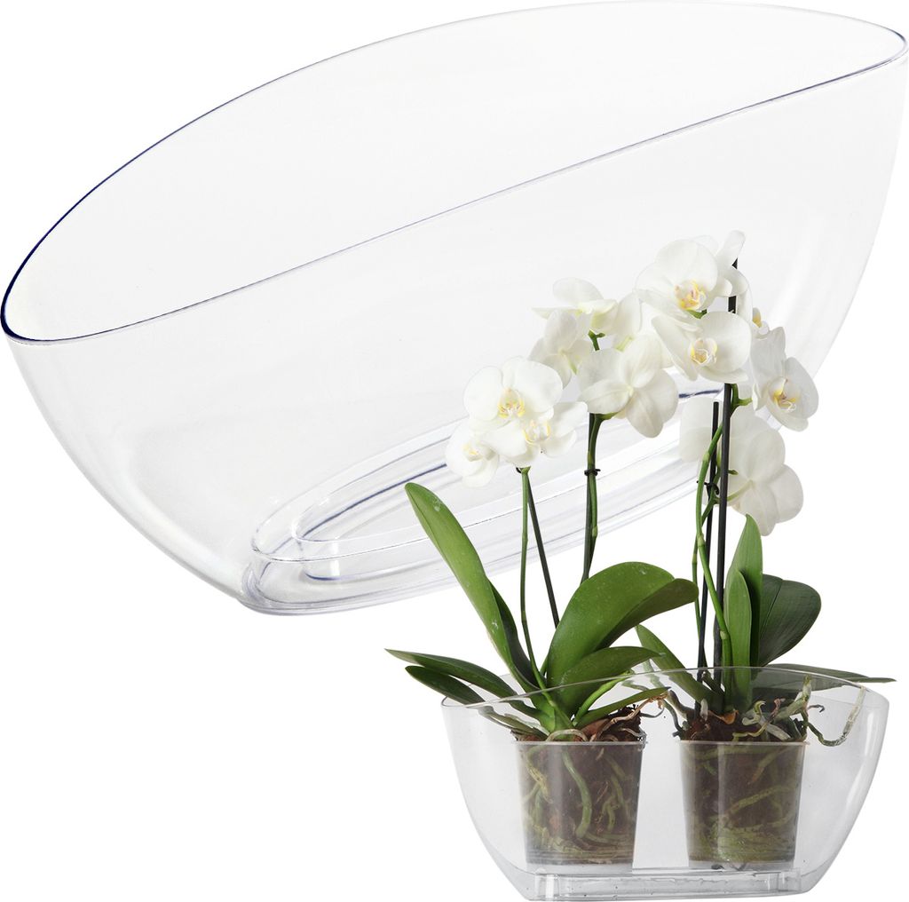 Vaso da fiori Lamela | Luna | Trasparente | Chiaro | 35 cm Immagine del prodotto 