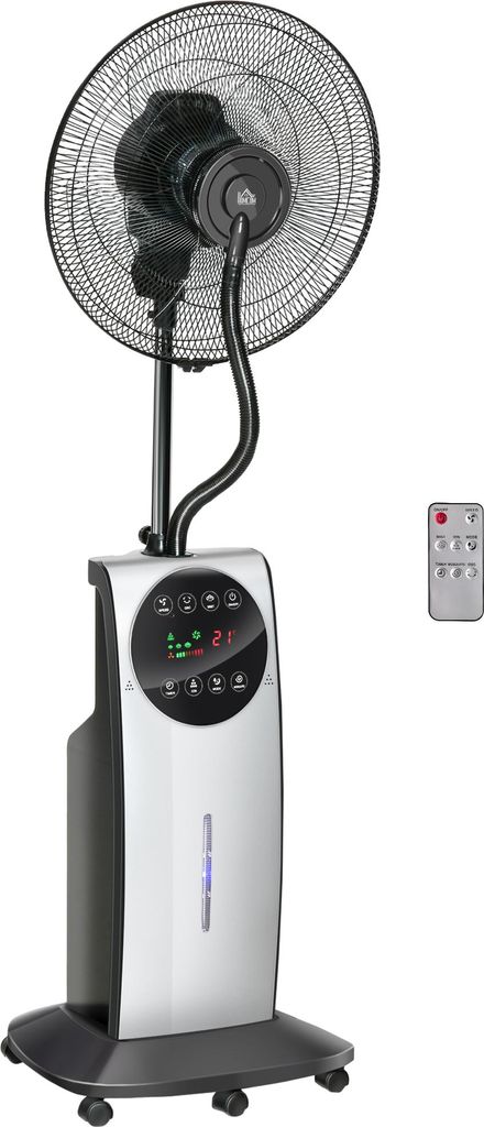2-in-1 Ventilator. LED-Display. Timerfunktion. ? 44.5 x 135H cm. Silber + Schwarz