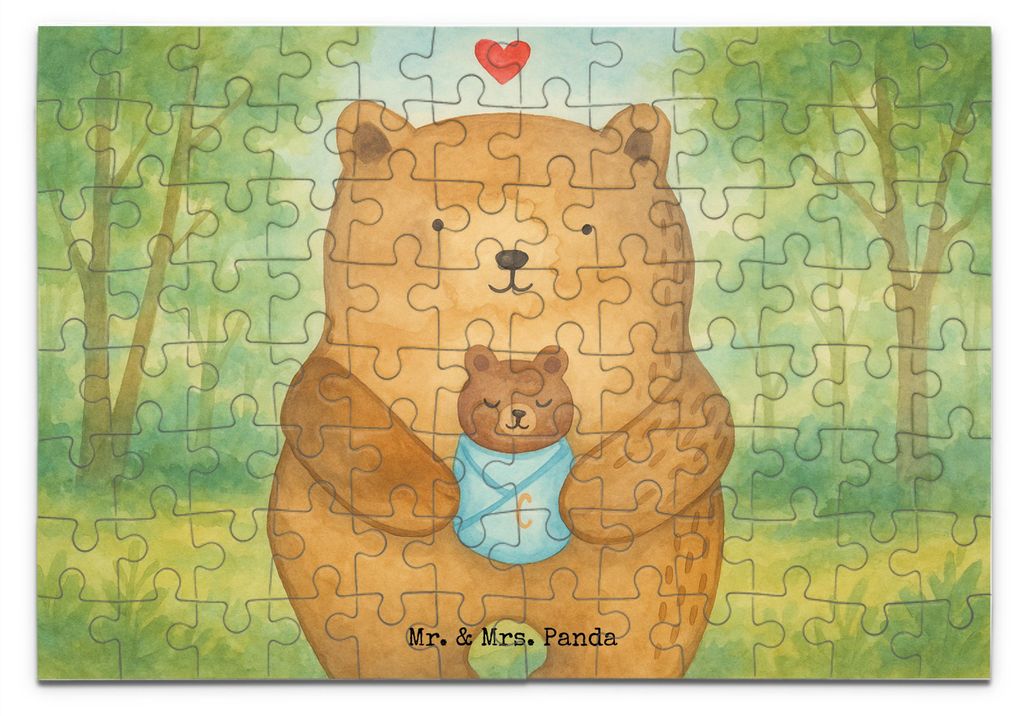 Mr. & Mrs. Panda Puzzle Bär Baby Design 96 Teile - Weiß - Geschenk, 300, Puzzlespiel, 500, Teddy, Geburtstag, 1500, Mutter, Eltern, Nichte, 1000