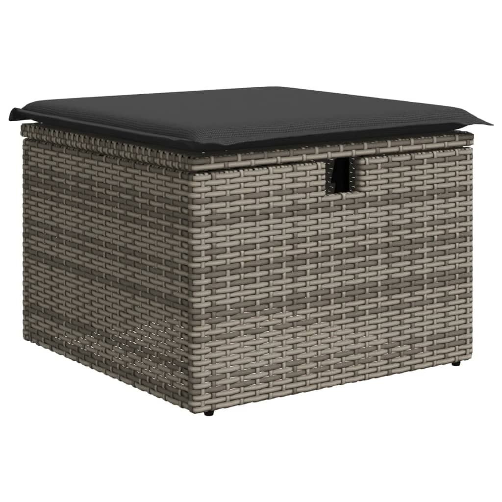 vidaXL Stołek ogrodowy z poduszką szary 55x55x37 cm z Zdjęcie produktu 