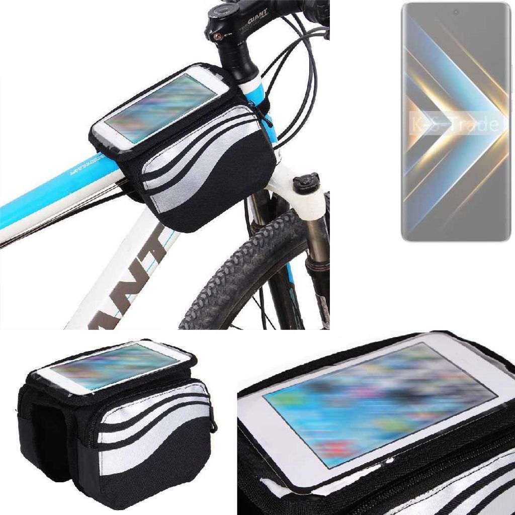 K-S-Trade Rahmentasche Fahrrad-Halterung kompatibel mit Honor X50 GT Rahmenhalterung Fahrrad Handyhalterung Fahrradtasche Handy Smartphone Halterung