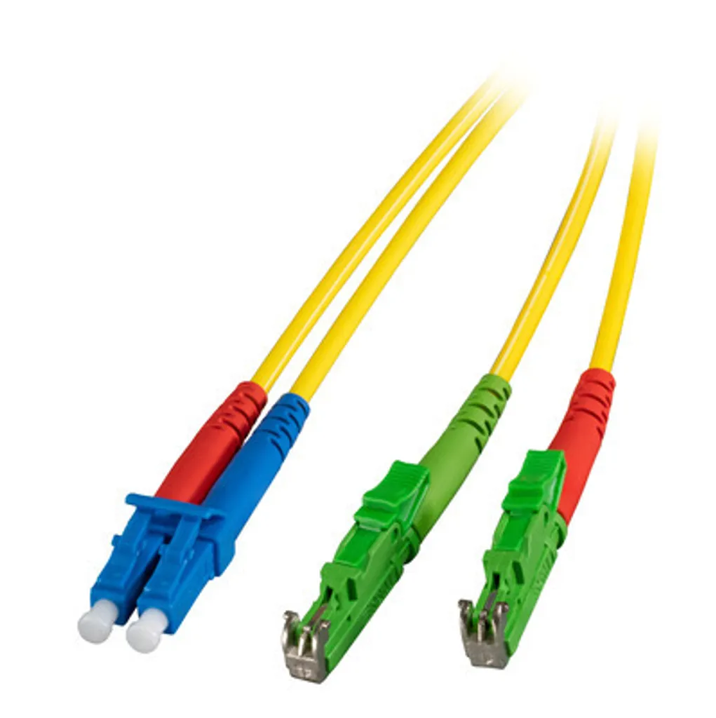 Cavo Fibra Ottica Singlemode OS2 LC - E2000 APC 8° 2m EFB