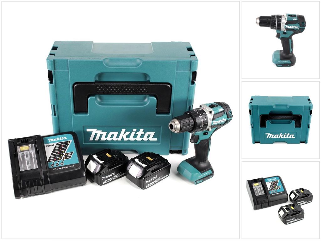 Makita DHP 484 RTJ Trapano avvitatore con percussione a Immagine del prodotto 