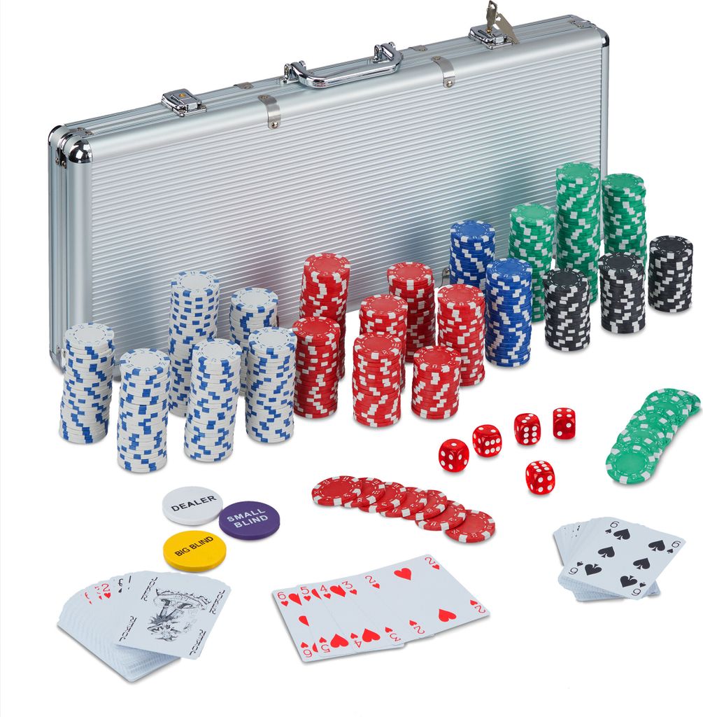 Relaxdays Pokerkoffer, 500 Pokerchips ohne Wert, 2 Produktbild 