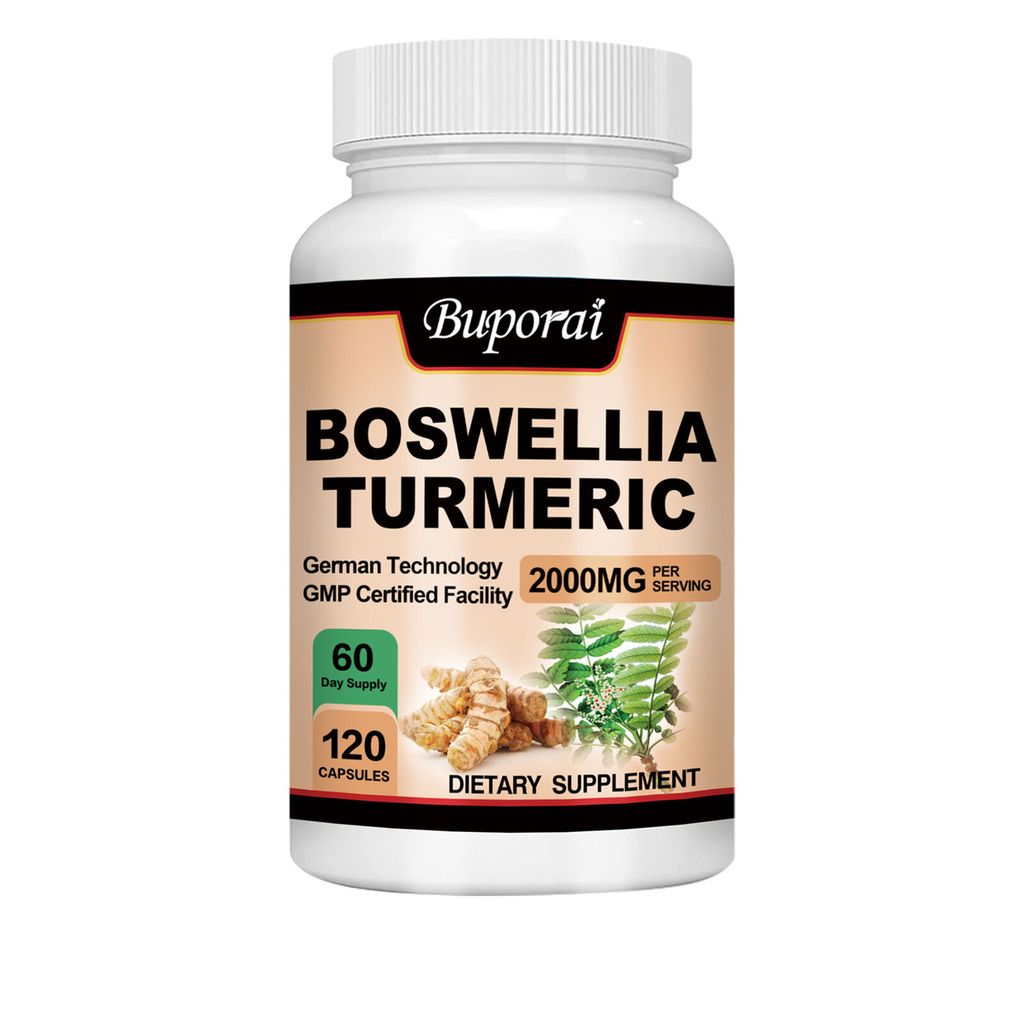 Boswellia Turmeric 2000 mg (120 Kapseln) Nahrungsergänzungsmittel, Gelenke, Immunsystem