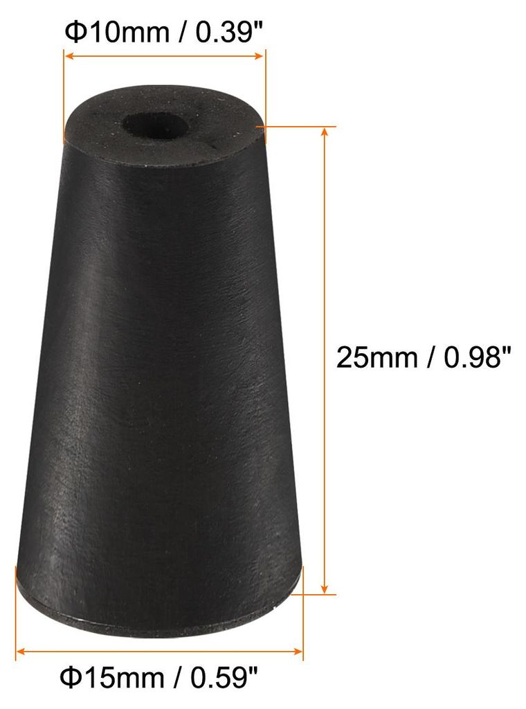 10Stš¹ck Konische Gummikappe 10mm zu 15mm fš¹r Labor Zuhause Schwarz