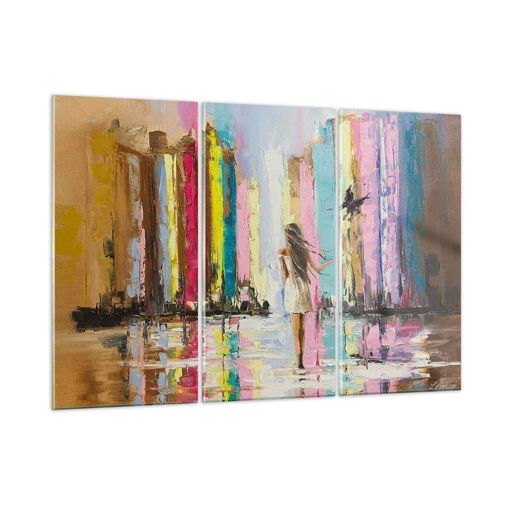 Bilder auf glas - Mädchen Vogel - 165x110cm - Glasbilder - Wandbilder - Kunstdruck - zum Aufhängen bereit - Wanddekoration aus Glas - Glas Bilder...