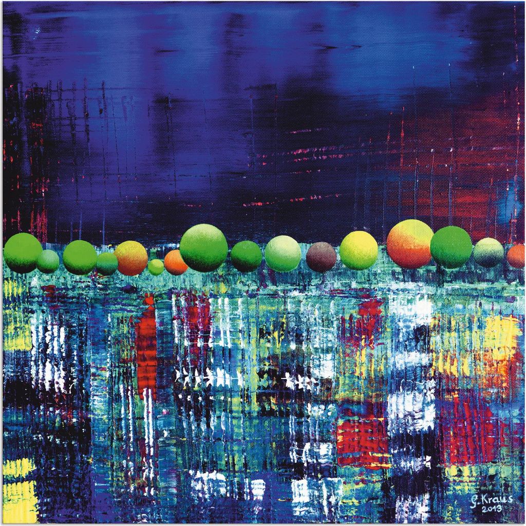 ARTland Wandbild Alu für Innen & Outdoor Spiegelungen im East River Manhattan Größe: 40x40 cm