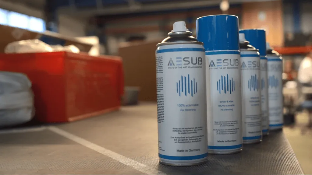 Scanner 3D Objets Brillants avec AESUB Blue 400ml Spray Évaporable Pro - 3