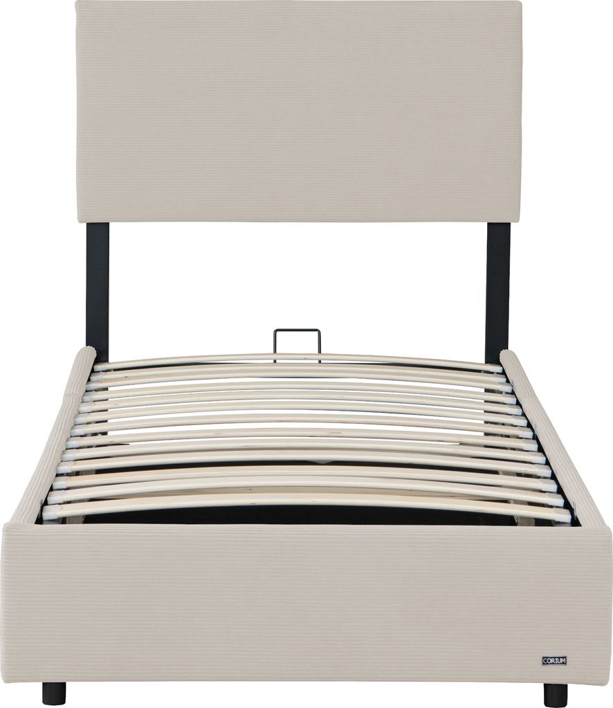 Polsterbett 'Juva' Cord mit Lattenrost 90x200 cm Beige Produktbild 