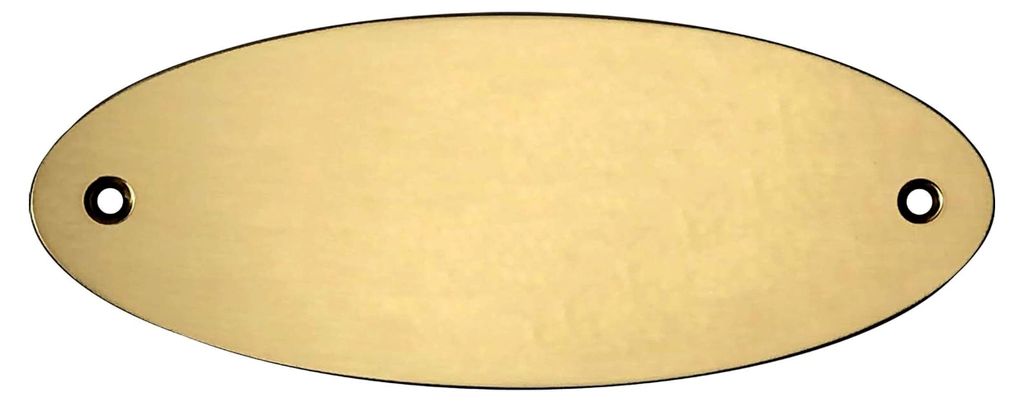 oval geformtes Messingschild mit individueller Gravur