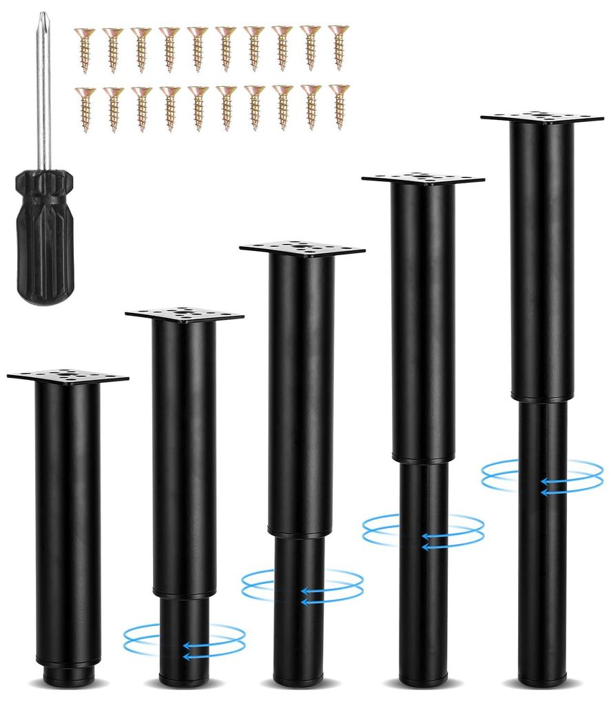5 Möbelfüße Höhenverstellbar, Metall Furniture Foot, 18-34 Produktbild 