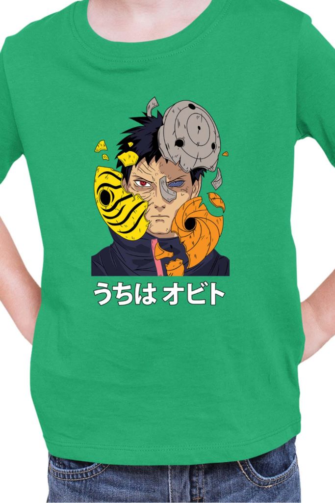 Kinder T-Shirt Naruto Obito Uchiha 02, 3-4 Jahr - 104 / Grün