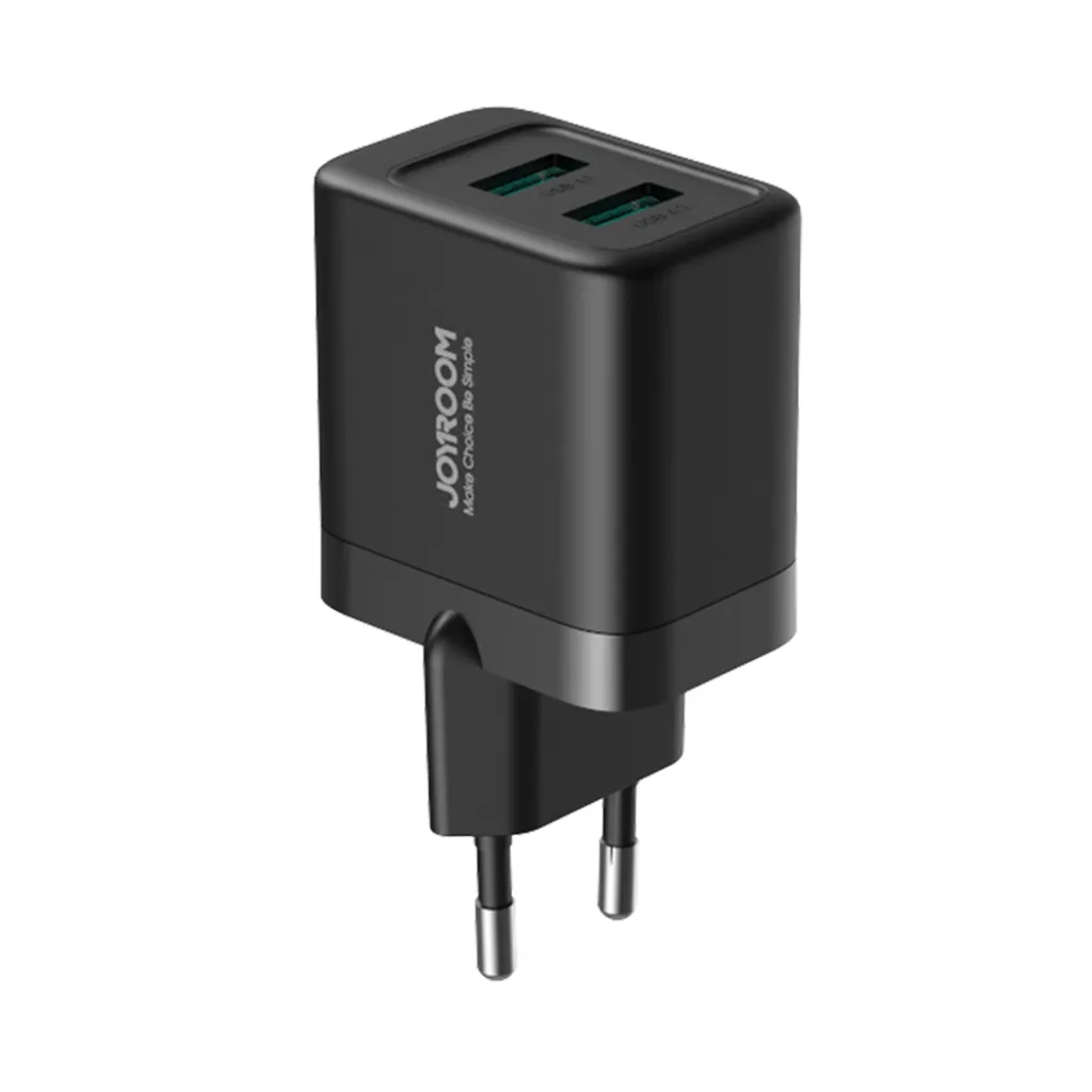 Caricabatterie Muro Joyroom JR-TCN01 12W 2.4A Nero Dual USB-A Certificato