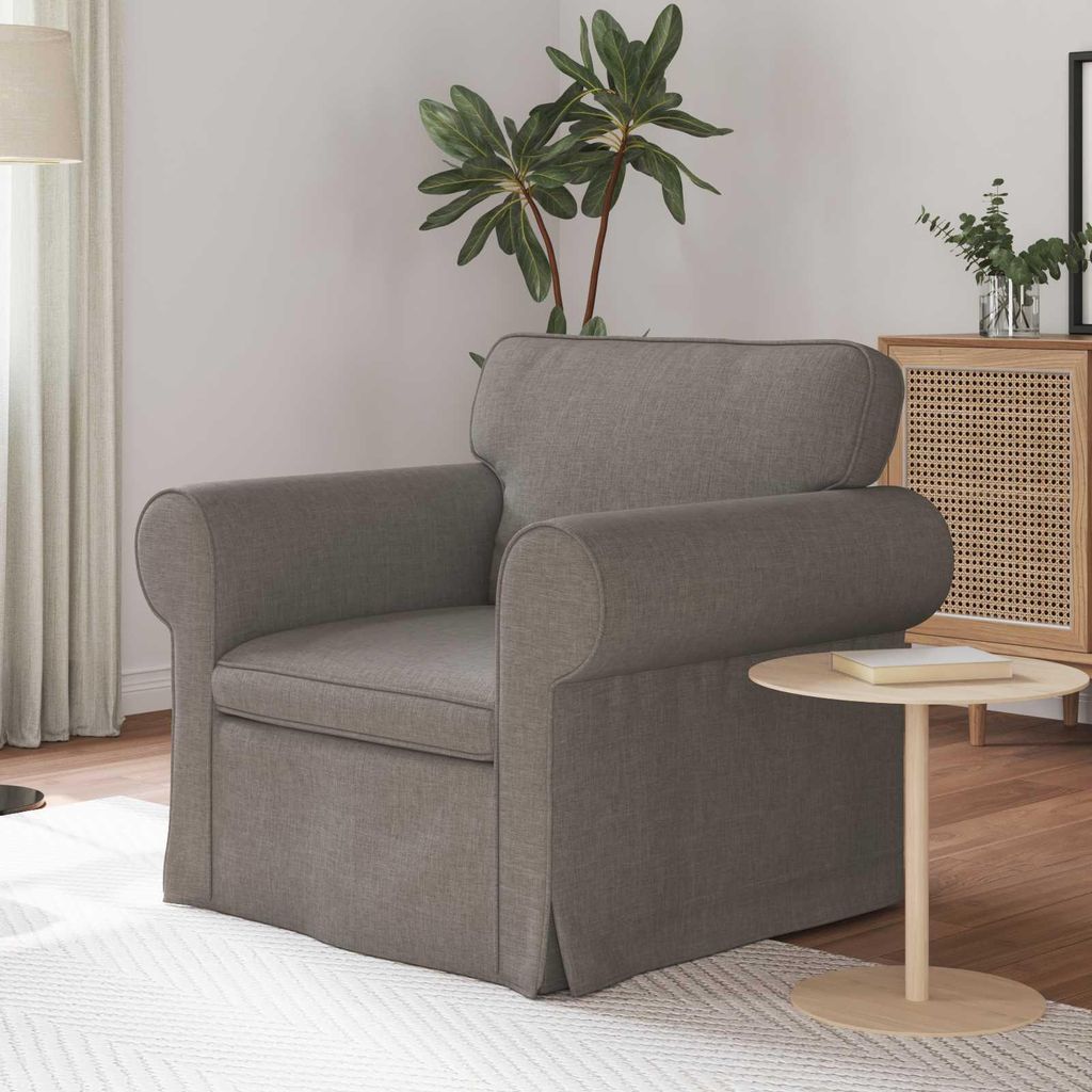 "Schlussverkauf" Wohnzimmer Couch/Sofa - mit Ergonomisches Design - Taupe Gesamtabmessungen: 95x82x80 cm (BxTxH) Samt C14151