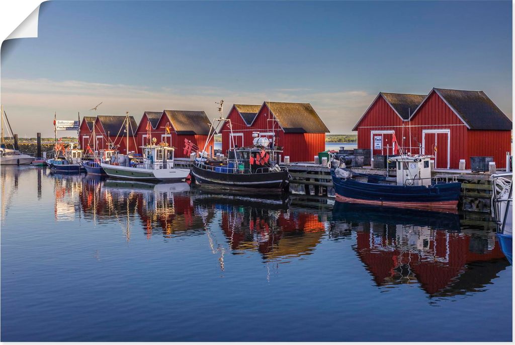ARTland Poster Rote Bootshäuser in Boltenhagen Größe: 60x40 cm