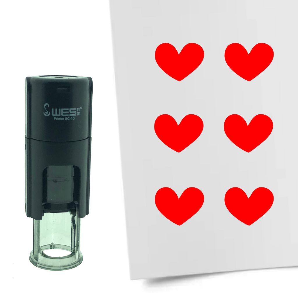CombiCraft Selbstfärbender Stempel 'Herz' in der Farbe Rot, Ø10mm