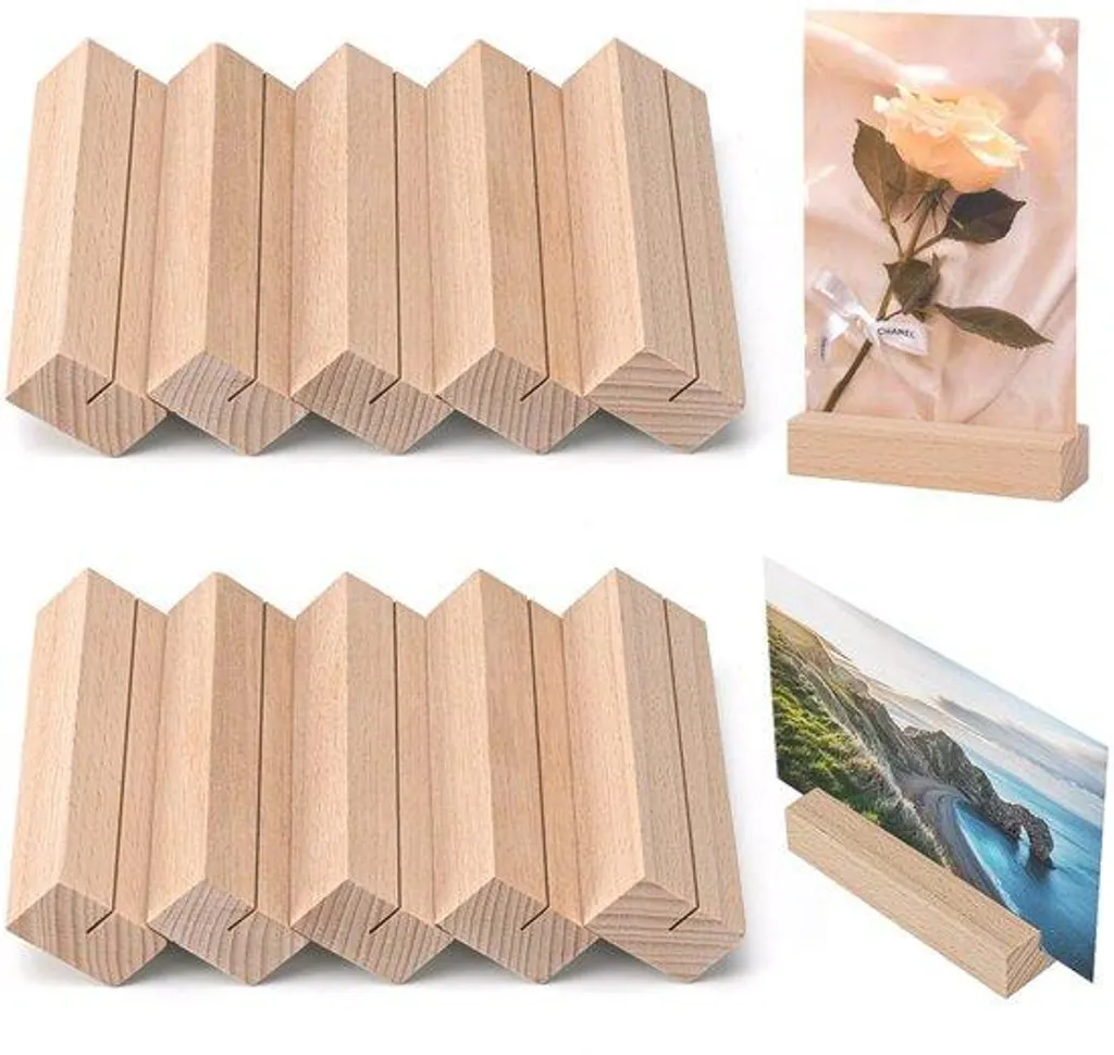 Support de table en bois stable lot de 10 pour cartes et menus de fête
