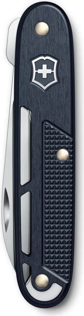 Pliage unique Alox 93 mm bleu foncé avec côtes en aluminium robuste