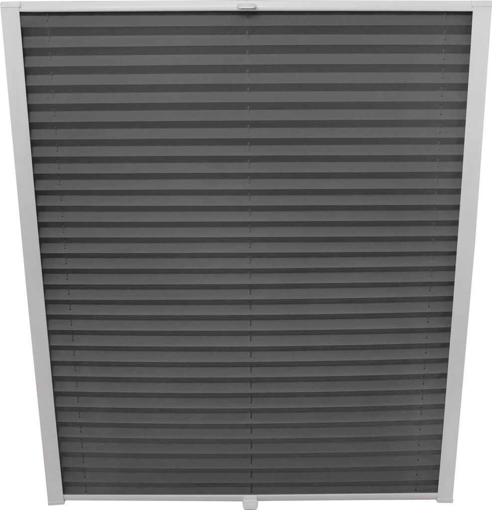 Dachfenster Plissee zum Bohren verspannt Zubehör Farbe: Dunkelgrau, Größe: MK10 - B): 61,3cm x H): 141,7cm