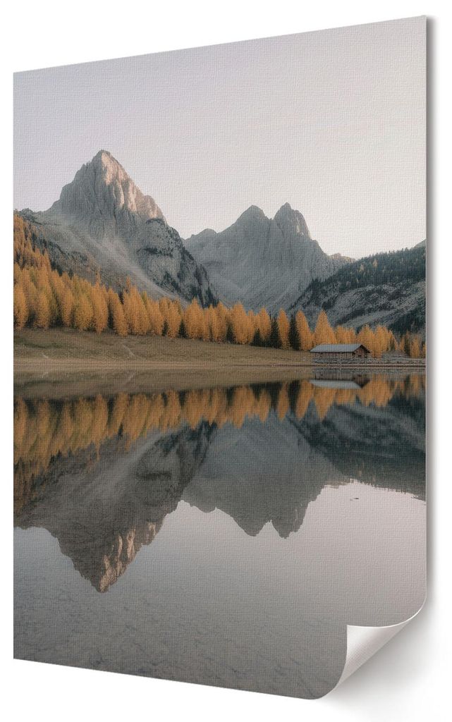 Berglandschaft- Kunstdruck A1 (59x84 cm) - Klassisch, rustikal- Wandbild für Wohnzimmer Schlafzimmer & Flur, Modernes Poster Wanddeko, Ungerahmt