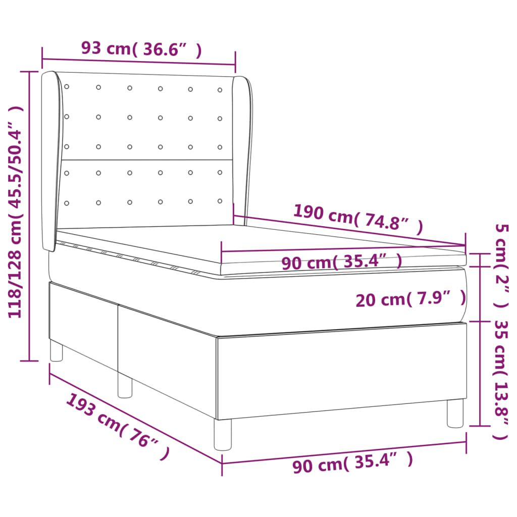 The Living Store Boxspringbett mit Matratze Dunkelblau 90x190 cm Samt
