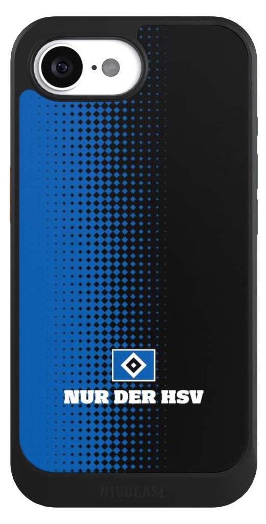 NIVOCASE Hülle für Apple iPhone 16e Handyhülle NIVOcore Case Schwarz HSV Logo Offizielles Lizenzprodukt