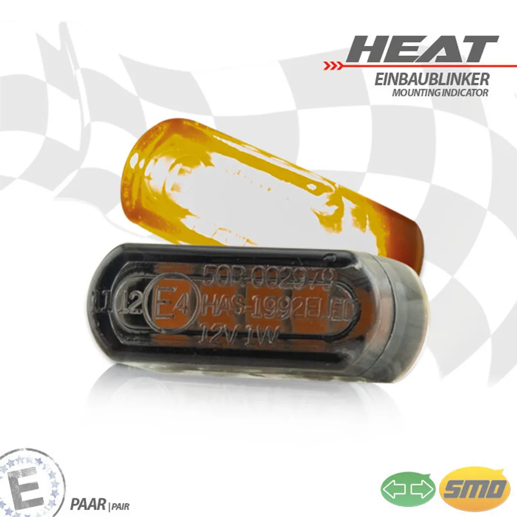 Clignotants LED encastrables Heat teintés pour personnalisation moto