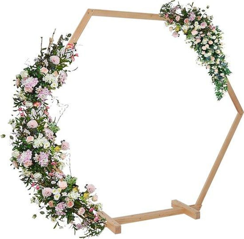 Arche de mariage - Bois - Hexagonale - Fond - Jardin - Image du produit 