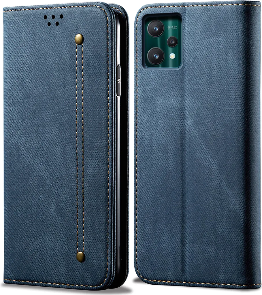 Cover Realme 9 Pro+ Blu Pelle Wallet Case con Chiusura Magnetica