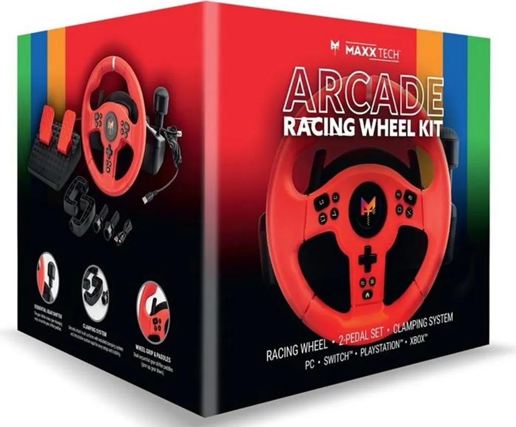 Kit de volant de course arcade USB avec retour de force pour PC et PS4