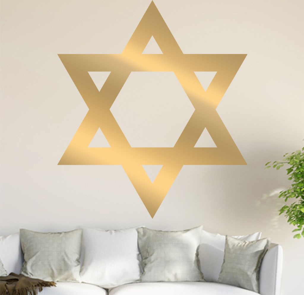 Hexagramm Wandtattoo in 6 Größen - Wandaufkleber Wall Sticker - Dekoration, Küche, Wohnzimmer, Schlafzimmer, Badezimmer