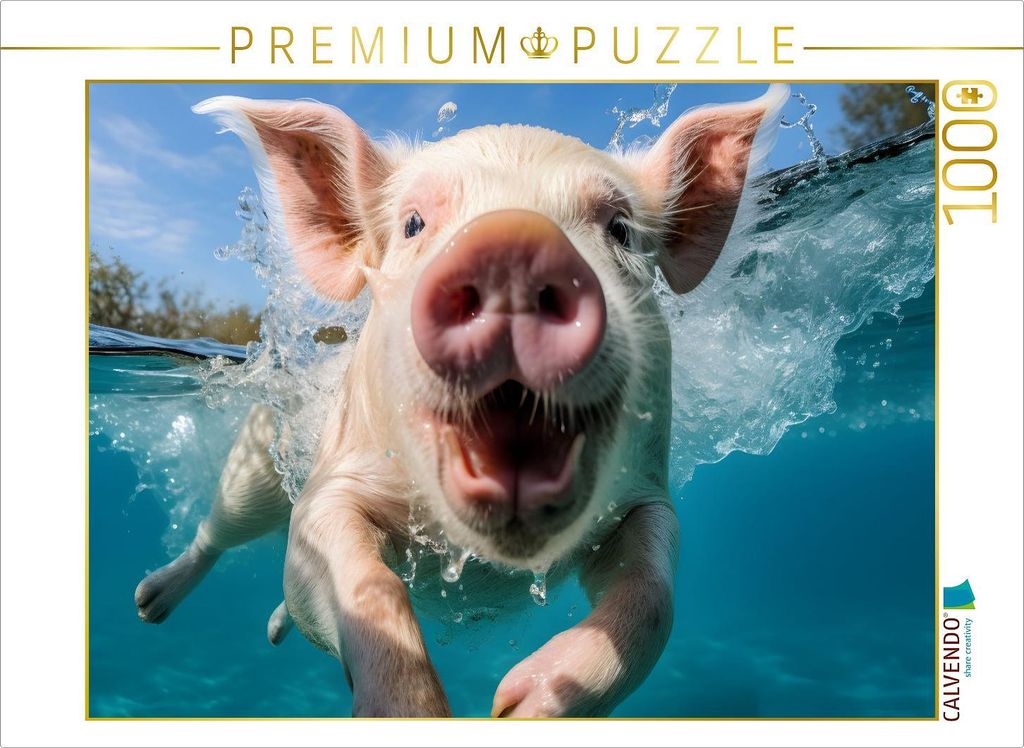 CALVENDO Puzzle Glücksschweinchen | 1000 Teile Lege-Größe 64x48cm Foto-Puzzle für glückliche Stunden