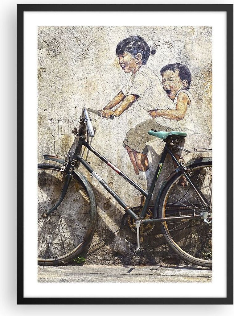 Gerahmtes Poster - Schwarzer Rahmen - Graffiti modern - 50x70 cm - Wand Bild - Wanddeko - Wandbilder - Kunstposter - Wandposter - Bilderrahmen - Bi...