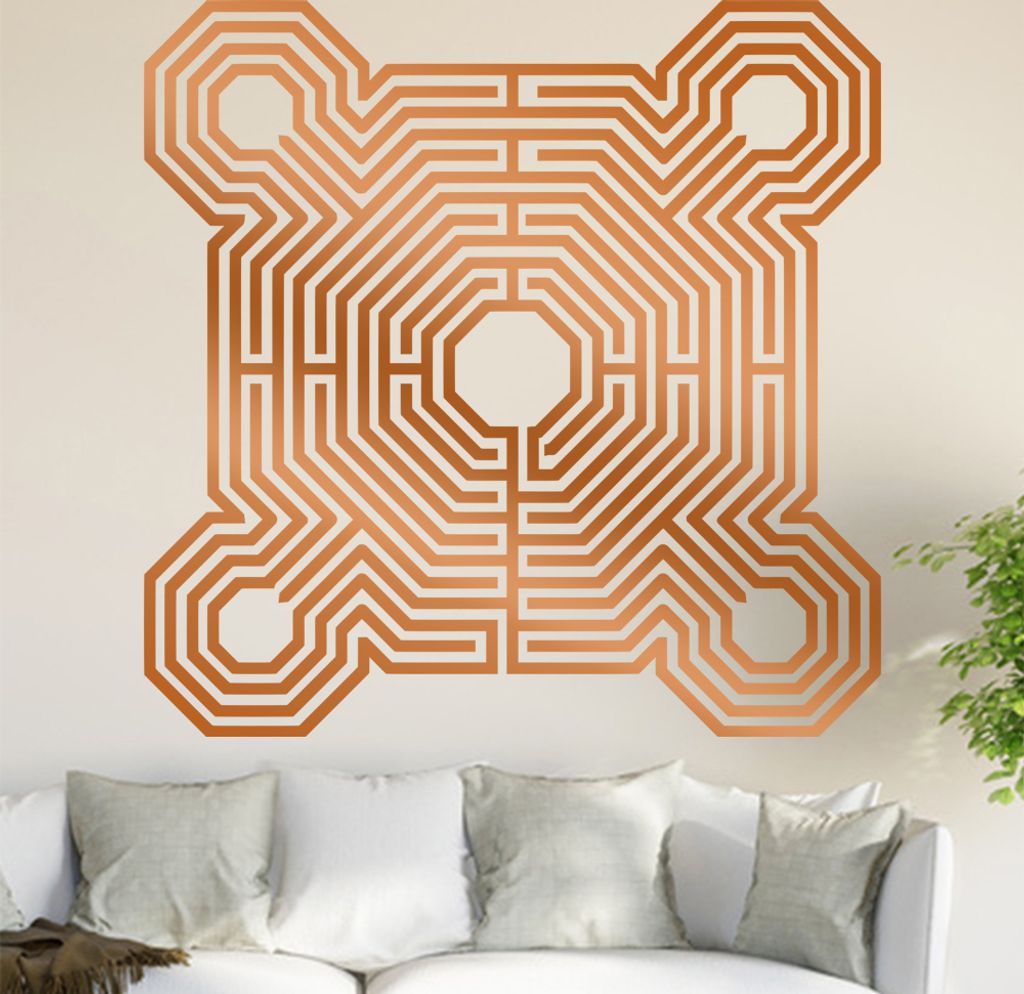 Labyrinth von Reims Wandtattoo in 6 Größen - Wandaufkleber Wall Sticker - Dekoration, Küche, Wohnzimmer, Schlafzimmer, Badezimmer