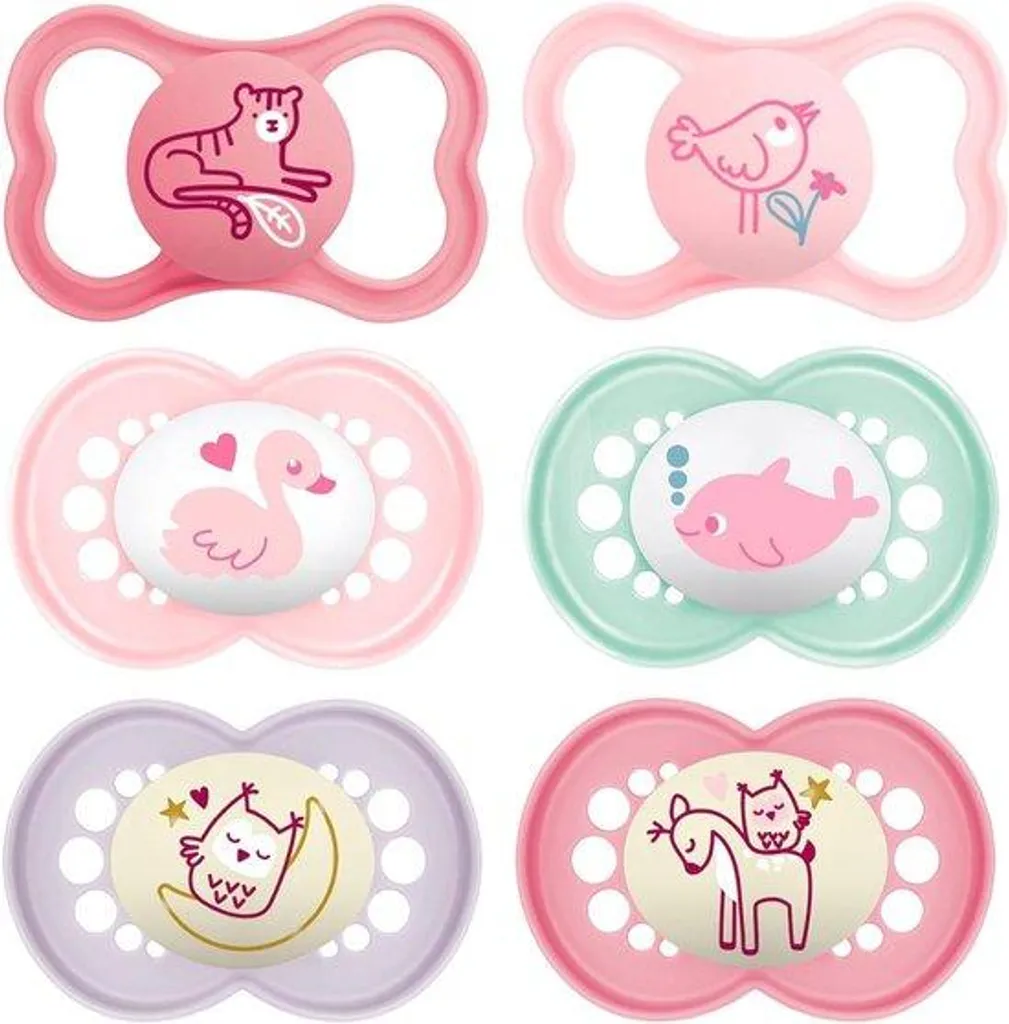 Tétines Silicone 16 mois+ Anti-irritation Lot Jour Nuit pour Filles