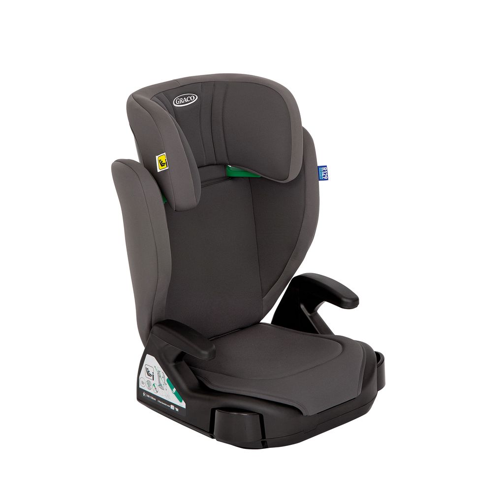 Graco Junior Maxi i-Size R129 Kindersitz, ca. 3,5 bis 12 Jahre (100 bis 150 cm), Kindersitzerhöhung, Armlehnen und Kopfstütze höhenverstellba...