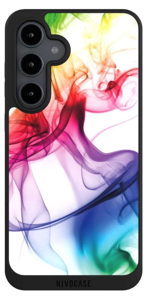 NIVOCASE Handyhülle für Samsung Galaxy S24 FE 5G Hülle NIVOpure Case Schwarz Farbe Regenbogen Wasser