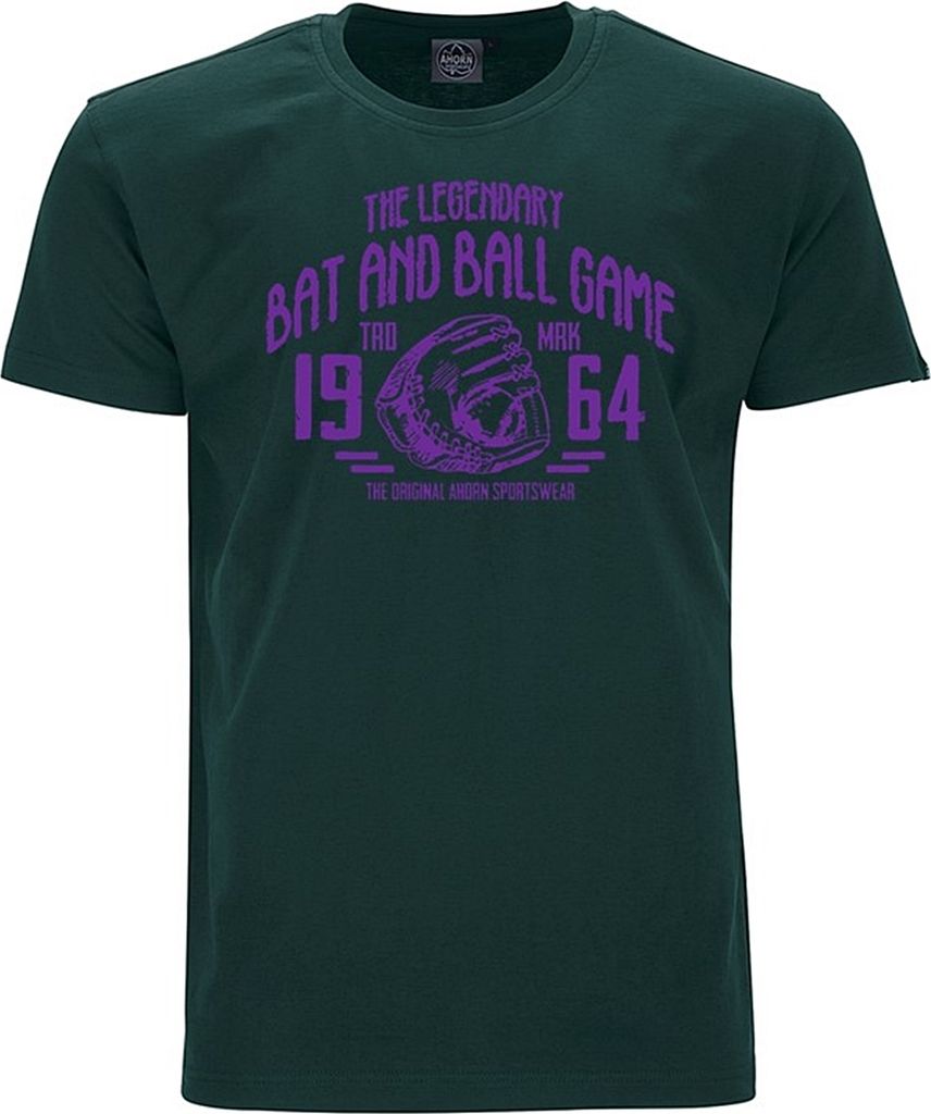 Übergrößen T-Shirt Legandary Ball Game lila AHORN SPORTSWEAR bottle green 9XL