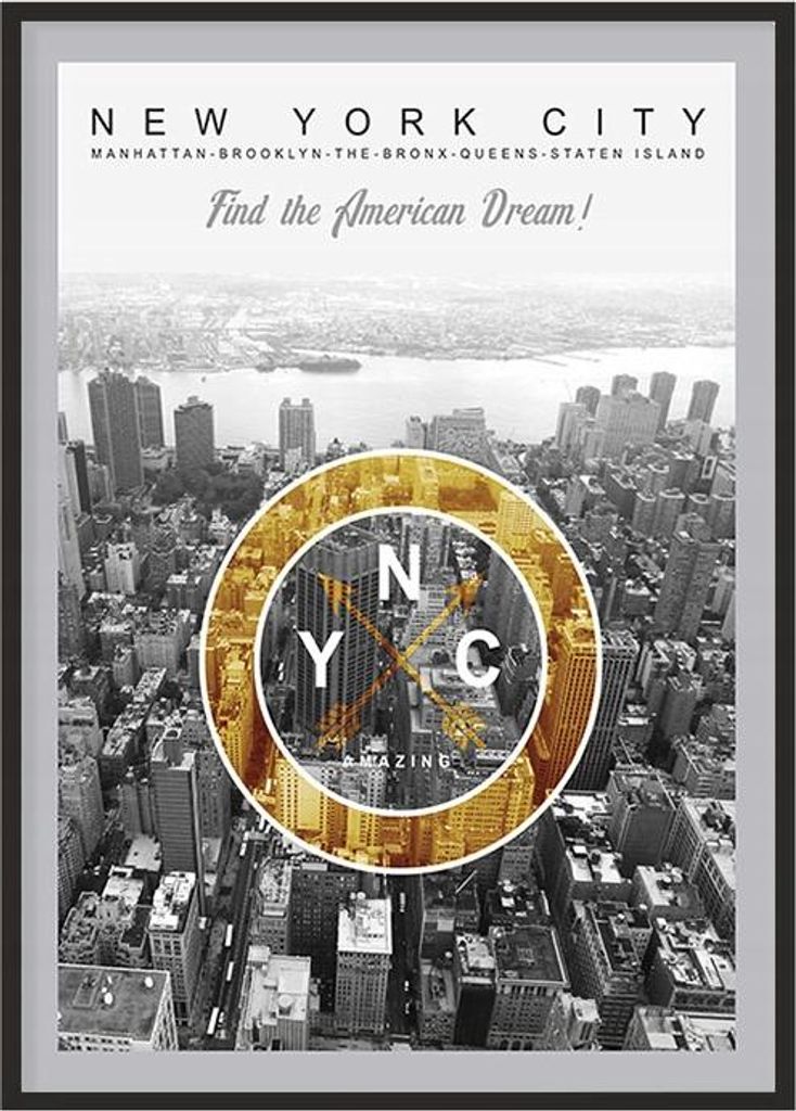 Bildplakat im Rahmen 53x73 cm New York P1084