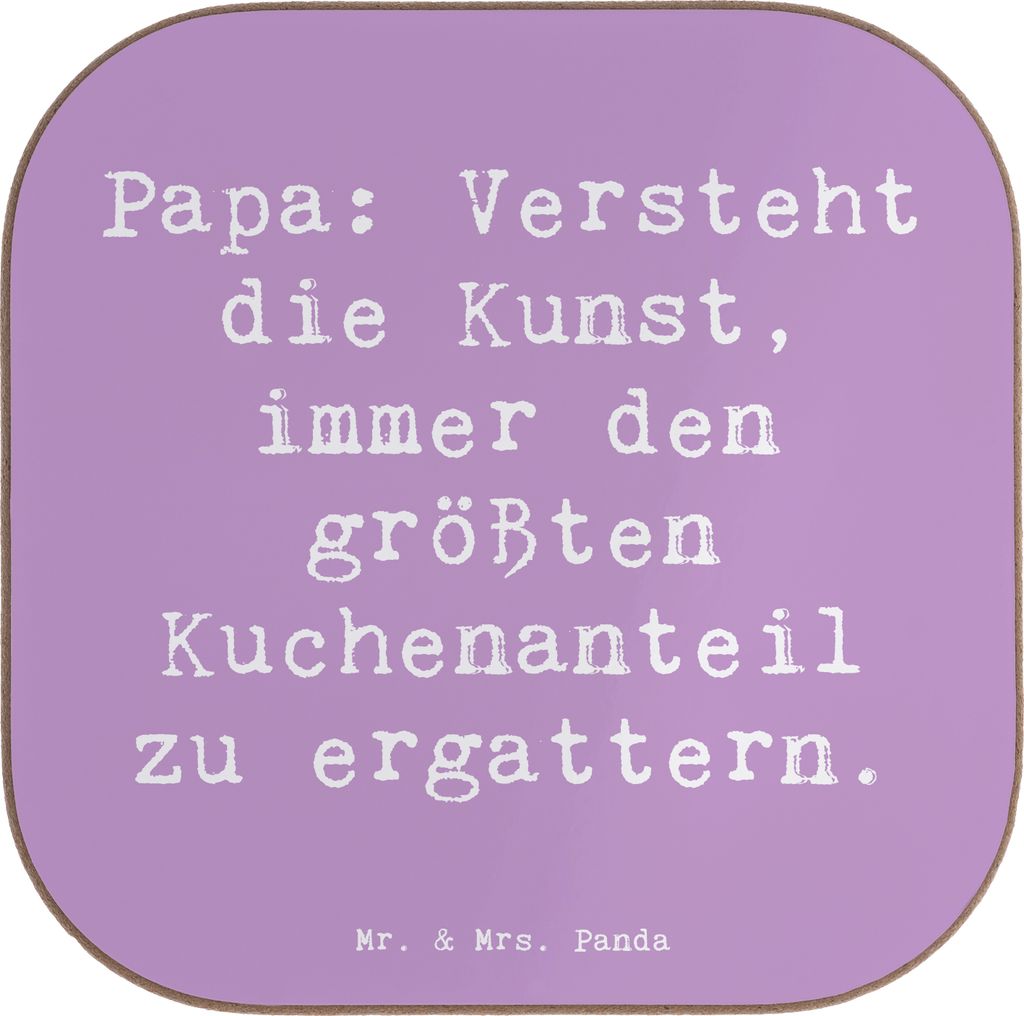 Mr. & Mrs. Panda Tassen Untersetzer Spruch Papa Kuchenmeister - Lavendeltraum - Geschenk, Lächeln, Witz, gläseruntersetzer, Gläser, Familienmitg...